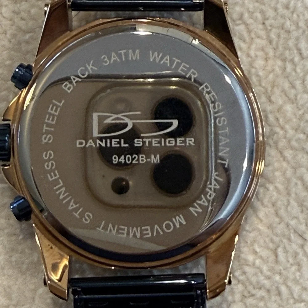 Daniel Steiger 9402B-M Men's Multifunction Quartz Mesh Watch Blue Rose Gold